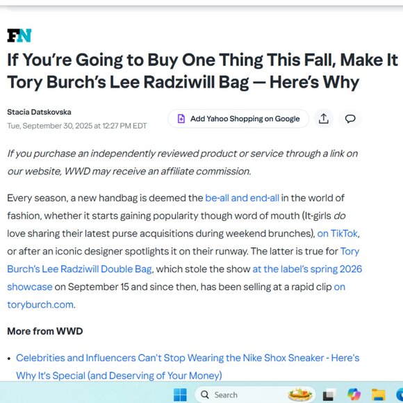 Tory Burch Lee Radziwill Petite Top Handle Canvas/Leather Tote - Picture 14 of 17